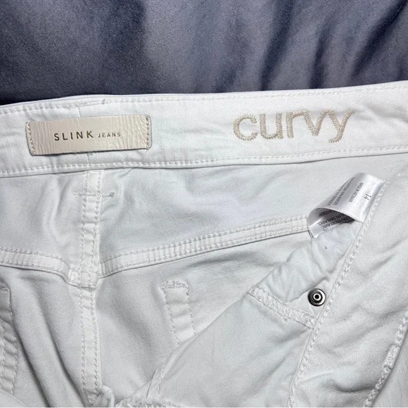 Slink Jeans Plus “Curvy” Mid-Rise Ankle Skinny Jeans Size 14 <white> - Picture 7 of 10
